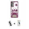 MARSİLYAN™- Galaxy A25 5G Kılıf Çekirdek Asil - Şeffaf Pasifik Cam Ekran Koruyucu + Valdez Metal Kamera Lens - GS
