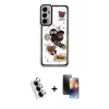 MARSİLYAN™- Galaxy A25 5G Kılıf Çekirdek Asil - Siyah 3D Antistatik Mat Seramik Nano Ekran Koruyucu + Valdez Metal Kamera Lens - GS