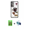 MARSİLYAN™- Galaxy A25 5G Kılıf Çekirdek Asil - Siyah 3D Antistatik Seramik Nano Ekran Koruyucu + Raze Metal Kamera Lens - GS