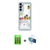 MARSİLYAN™- Galaxy A25 5G Kılıf Çekirdek Asil - Siyah 3D Antistatik Seramik Nano Ekran Koruyucu + Raze Metal Kamera Lens - GS