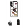 MARSİLYAN™- Galaxy A25 5G Kılıf Çekirdek Asil - Siyah 6D Antistatik Mat Seramik Hayalet Nano Ekran Koruyucu + Kamera Lens Koruma Cam - SF