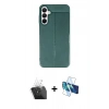 MARSİLYAN™- Galaxy A25 5G Kılıf Doruk Klasik Özel Seri - Siyah 3D Antistatik Cam Ekran Koruyucu + Kamera Lens Koruma Cam - SF