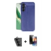 MARSİLYAN™- Galaxy A25 5G Kılıf Doruk Klasik Özel Seri - Siyah 3D Antistatik Mat Seramik Nano Ekran Koruyucu + Valdez Metal Kamera Lens - SH