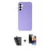 MARSİLYAN™- Galaxy A25 5G Kılıf Doruk Klasik Özel Seri - Siyah 3D Antistatik Mat Seramik Nano Ekran Koruyucu + Valdez Metal Kamera Lens - SH