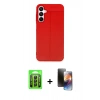 MARSİLYAN™- Galaxy A25 5G Kılıf Doruk Klasik Özel Seri - Siyah 3D Antistatik Mat Seramik Nano Ekran Koruyucu + Raze Metal Kamera Lens - SH