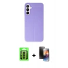 MARSİLYAN™- Galaxy A25 5G Kılıf Doruk Klasik Özel Seri - Siyah 3D Antistatik Mat Seramik Nano Ekran Koruyucu + Raze Metal Kamera Lens - SH