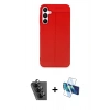 MARSİLYAN™- Galaxy A25 5G Kılıf Doruk Klasik Özel Seri - Siyah 3D Antistatik Seramik Nano Ekran Koruyucu + Valdez Metal Kamera Lens - SH