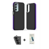 MARSİLYAN™- Galaxy A25 5G Kılıf Eksen Işık - Şeffaf Pasifik Cam Ekran Koruyucu + Valdez Metal Kamera Lens - SH