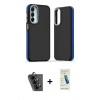 MARSİLYAN™- Galaxy A25 5G Kılıf Eksen Işık - Şeffaf Pasifik Cam Ekran Koruyucu + Valdez Metal Kamera Lens - SH