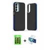 MARSİLYAN™- Galaxy A25 5G Kılıf Eksen Işık - Siyah 3D Antistatik Cam Ekran Koruyucu + Raze Metal Kamera Lens - SH