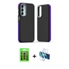 MARSİLYAN™- Galaxy A25 5G Kılıf Eksen Işık - Siyah 3D Antistatik Cam Ekran Koruyucu + Raze Metal Kamera Lens - SH