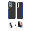 MARSİLYAN™- Galaxy A25 5G Kılıf Eksen Işık - Siyah 3D Antistatik Mat Seramik Nano Ekran Koruyucu + Valdez Metal Kamera Lens - GS