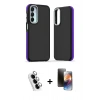 MARSİLYAN™- Galaxy A25 5G Kılıf Eksen Işık - Siyah 3D Antistatik Mat Seramik Nano Ekran Koruyucu + Valdez Metal Kamera Lens - GS