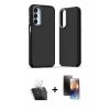MARSİLYAN™- Galaxy A25 5G Kılıf Eksen Işık - Siyah 3D Antistatik Mat Seramik Nano Ekran Koruyucu + Şeffaf Kamera Lens Koruma Cam