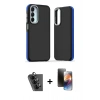MARSİLYAN™- Galaxy A25 5G Kılıf Eksen Işık - Siyah 3D Antistatik Mat Seramik Nano Ekran Koruyucu + Valdez Metal Kamera Lens - SH