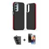 MARSİLYAN™- Galaxy A25 5G Kılıf Eksen Işık - Siyah 3D Antistatik Mat Seramik Nano Ekran Koruyucu + Valdez Metal Kamera Lens - SH