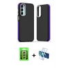 MARSİLYAN™- Galaxy A25 5G Kılıf Eksen Işık - Siyah 3D Antistatik Seramik Nano Ekran Koruyucu + Raze Metal Kamera Lens - GS
