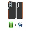 MARSİLYAN™- Galaxy A25 5G Kılıf Eksen Işık - Siyah 3D Antistatik Seramik Nano Ekran Koruyucu + Raze Metal Kamera Lens - GS