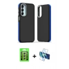 MARSİLYAN™- Galaxy A25 5G Kılıf Eksen Işık - Siyah 3D Antistatik Seramik Nano Ekran Koruyucu + Raze Metal Kamera Lens - GS
