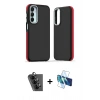 MARSİLYAN™- Galaxy A25 5G Kılıf Eksen Işık - Siyah 3D Antistatik Seramik Nano Ekran Koruyucu + Valdez Metal Kamera Lens - SH