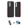 MARSİLYAN™- Galaxy A25 5G Kılıf Eksen Işık - Siyah 3D Antistatik Seramik Nano Ekran Koruyucu + Valdez Metal Kamera Lens - GS
