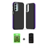 MARSİLYAN™- Galaxy A25 5G Kılıf Eksen Işık - Siyah 6D Antistatik Mat Seramik Hayalet Nano Ekran Koruyucu + Raze Metal Kamera Lens - SH