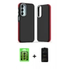 MARSİLYAN™- Galaxy A25 5G Kılıf Eksen Işık - Siyah 6D Antistatik Mat Seramik Hayalet Nano Ekran Koruyucu + Raze Metal Kamera Lens - SH