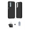 MARSİLYAN™- Galaxy A25 5G Kılıf Eksen Işık - Siyah Joko Magic 5D Cam + Kamera Lens Koruma Cam - SF