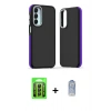 MARSİLYAN™- Galaxy A25 5G Kılıf Eksen Işık - Siyah Joko Magic 5D Cam + Raze Metal Kamera Lens - SH