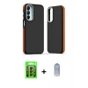 MARSİLYAN™- Galaxy A25 5G Kılıf Eksen Işık - Siyah Joko Magic 5D Cam + Raze Metal Kamera Lens - SH