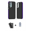 MARSİLYAN™- Galaxy A25 5G Kılıf Eksen Işık - Siyah Joko Magic 5D Cam + Valdez Metal Kamera Lens - SH