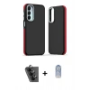 MARSİLYAN™- Galaxy A25 5G Kılıf Eksen Işık - Siyah Joko Magic 5D Cam + Valdez Metal Kamera Lens - SH