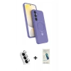 MARSİLYAN™- Galaxy A25 5G Kılıf İz Işık Koleksiyonu - Şeffaf Pasifik Cam Ekran Koruyucu + Valdez Metal Kamera Lens - GS