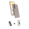 MARSİLYAN™- Galaxy A25 5G Kılıf İz Işık Koleksiyonu - Şeffaf Pasifik Cam Ekran Koruyucu + Valdez Metal Kamera Lens - GS