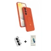 MARSİLYAN™- Galaxy A25 5G Kılıf İz Işık Koleksiyonu - Şeffaf Pasifik Cam Ekran Koruyucu + Valdez Metal Kamera Lens - GS
