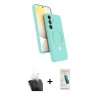 MARSİLYAN™- Galaxy A25 5G Kılıf İz Işık Koleksiyonu - Şeffaf Pasifik Cam Ekran Koruyucu + Kamera Lens Koruma Cam - SF