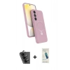 MARSİLYAN™- Galaxy A25 5G Kılıf İz Işık Koleksiyonu - Şeffaf Pasifik Cam Ekran Koruyucu + Valdez Metal Kamera Lens - SH