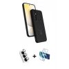 MARSİLYAN™- Galaxy A25 5G Kılıf İz Işık Koleksiyonu - Siyah 3D Antistatik Cam Ekran Koruyucu + Valdez Metal Kamera Lens - GS