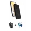 MARSİLYAN™- Galaxy A25 5G Kılıf İz Işık Koleksiyonu - Siyah 3D Antistatik Seramik Nano Ekran Koruyucu + Valdez Metal Kamera Lens - SH