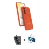 MARSİLYAN™- Galaxy A25 5G Kılıf İz Işık Koleksiyonu - Siyah 3D Antistatik Seramik Nano Ekran Koruyucu + Valdez Metal Kamera Lens - SH