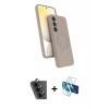 MARSİLYAN™- Galaxy A25 5G Kılıf İz Işık Koleksiyonu - Siyah 3D Antistatik Seramik Nano Ekran Koruyucu + Valdez Metal Kamera Lens - SH