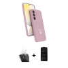 MARSİLYAN™- Galaxy A25 5G Kılıf İz Işık Koleksiyonu - Siyah 6D Antistatik Mat Seramik Hayalet Nano Ekran Koruyucu + Kamera Lens Koruma Cam - SF