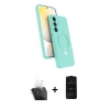MARSİLYAN™- Galaxy A25 5G Kılıf İz Işık Koleksiyonu - Siyah 6D Antistatik Mat Seramik Hayalet Nano Ekran Koruyucu + Kamera Lens Koruma Cam - SF