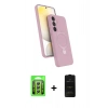 MARSİLYAN™- Galaxy A25 5G Kılıf İz Işık Koleksiyonu - Siyah 6D Antistatik Mat Seramik Hayalet Nano Ekran Koruyucu + Raze Metal Kamera Lens - GS