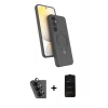 MARSİLYAN™- Galaxy A25 5G Kılıf İz Işık Koleksiyonu - Siyah 6D Antistatik Mat Seramik Hayalet Nano Ekran Koruyucu + Valdez Metal Kamera Lens - SH