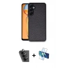 MARSİLYAN™- Galaxy A25 5G Kılıf Kıvılcım Işık Serisi - Siyah 3D Antistatik Cam Ekran Koruyucu + Valdez Metal Kamera Lens - SH