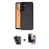 MARSİLYAN™- Galaxy A25 5G Kılıf Kıvılcım Işık Serisi - Siyah 3D Antistatik Mat Seramik Nano Ekran Koruyucu + Valdez Metal Kamera Lens - SH