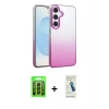 MARSİLYAN™- Galaxy A25 5G Kılıf Kıvılcım Minimal Özel Seri - Şeffaf Pasifik Cam Ekran Koruyucu + Raze Metal Kamera Lens - SH