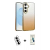MARSİLYAN™- Galaxy A25 5G Kılıf Kıvılcım Minimal Özel Seri - Şeffaf Pasifik Cam Ekran Koruyucu + Valdez Metal Kamera Lens - GS