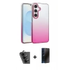MARSİLYAN™- Galaxy A25 5G Kılıf Kıvılcım Minimal Özel Seri - Siyah 3D Antistatik Hayalet Cam Ekran Koruyucu + Valdez Metal Kamera Lens - SH
